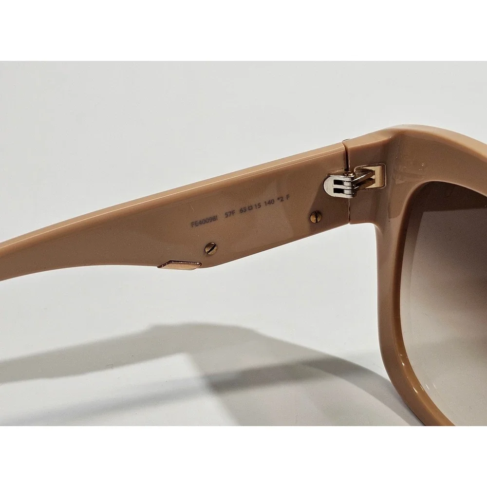 Fendi FF 0451/S Sunglasses Women Beige Brown Gradient Oversized Square Butterfly